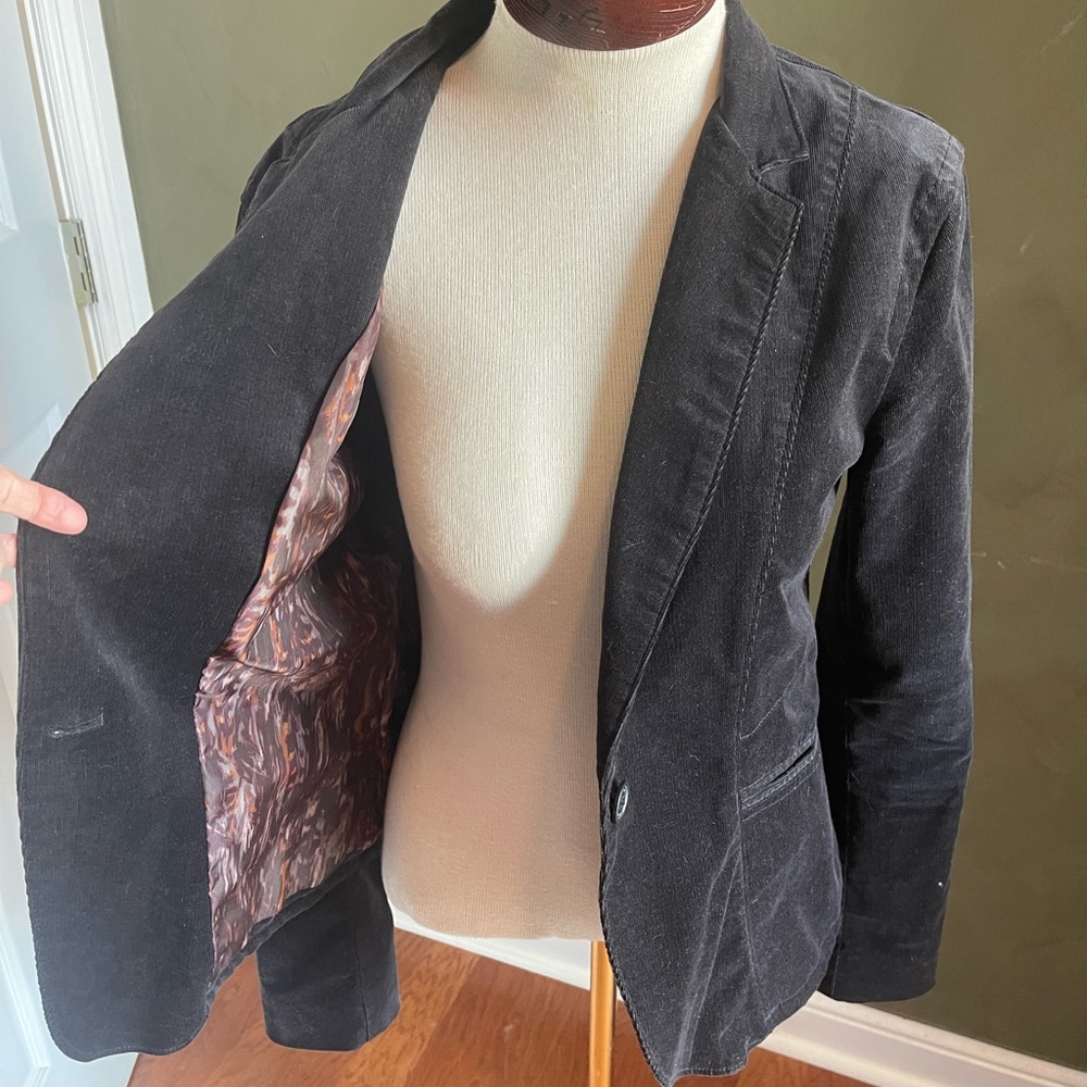 Calvin Klein Jeans one-button Black Corduroy Blazer Size M - Picture 4 of 6
